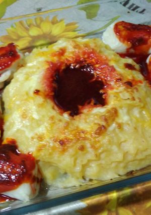 Foto principal de Merluza con crema de patatas y aceite de ñora con thermomix