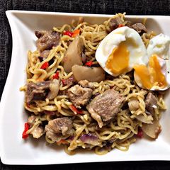 A picture of Pork Chop Noodles redefined.