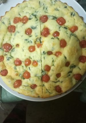 Una foto de Esponjoso de espinaca y crema