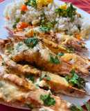 روبيان مشوي بالزبدة والليمون والكريمة🦐🦐🦐🦐🍤🍤🍤