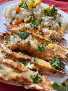 صورة لوصفة روبيان مشوي بالزبدة والليمون والكريمة🦐🦐🦐🦐🍤🍤🍤