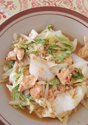 Foto resep Tumis ayam sawi putih