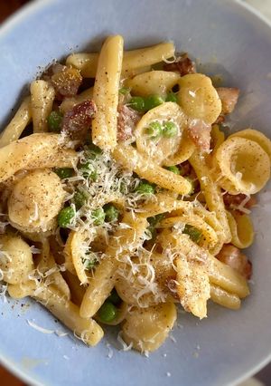 A picture of Orecchiette Carbonara.