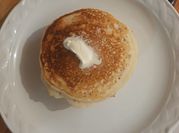 Una foto de pancakes con harina de lino