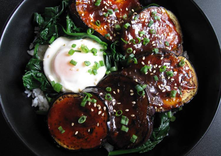 Recipe of Favorite Eggplant &amp; Egg Rice Bowl