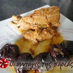 A picture of Drunken pork with prunes.
