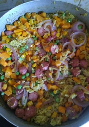 A picture of Deconstructed Chinese Fried Rice.