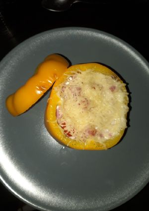 Une photo de Œufs en cocotte de poivron