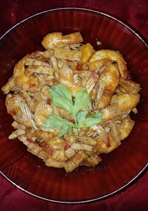 Foto resep Oseng udang tempe