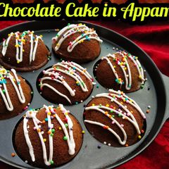 A picture of Eggless chocolate cake in appam patra.