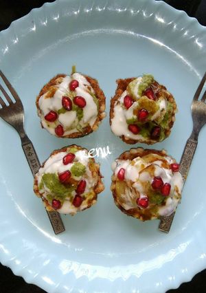 A picture of Baked Farali Basket Chat.