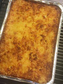 Una foto de Puré de queso gratinado