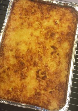 Una foto de Puré de queso gratinado