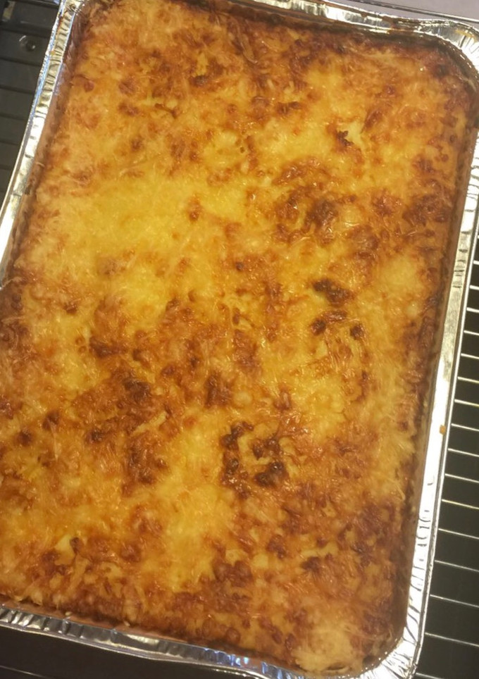 Una foto de Puré de queso gratinado