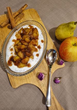 عکسی از دستور دسر سیب و گلابی