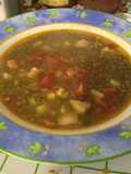 Lentils with Bacon, Potatoes, and Bell Pepper