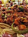 Sausage pasta with bolognese sauce
