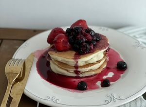 Una foto de Hot cakes sin gluten y sin azúcar