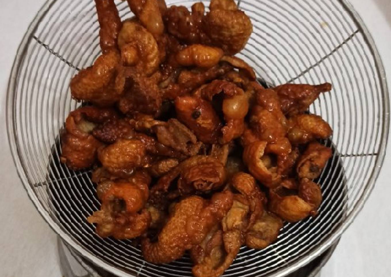 Kulit ayam crispy tanpa tepung