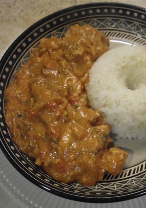 Una foto de Strogonoff con pollo