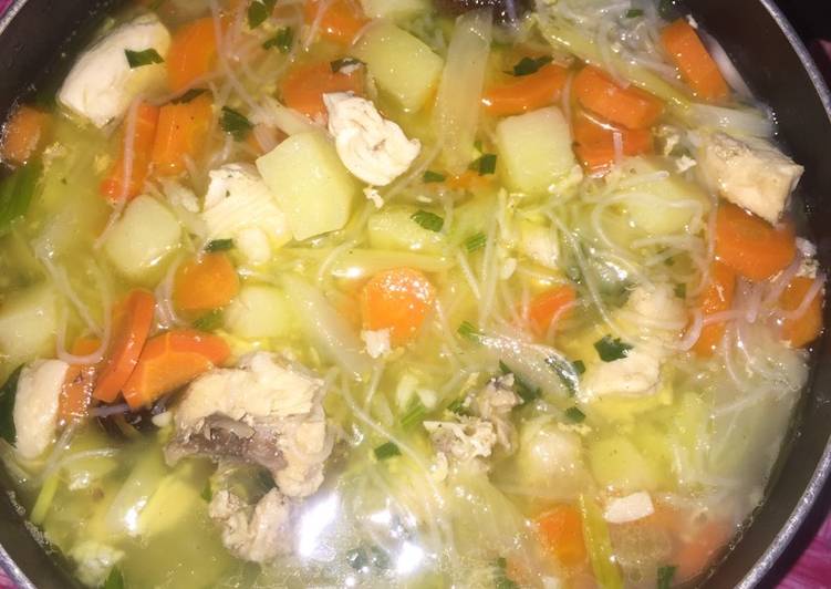 Cara memasak Sup Ayam super seger, Menggugah Selera