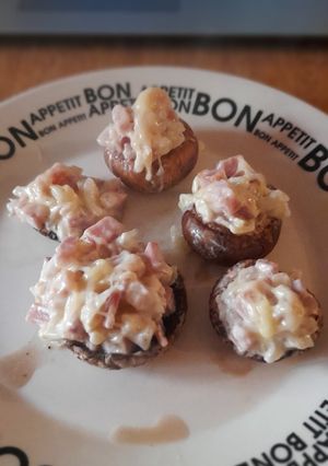 Una foto de Portobello rellenos