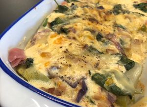 Una foto de Soufflé keto de chayoteReceta baja en carbohidratos