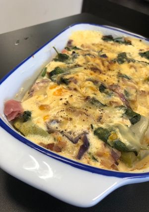 Una foto de Soufflé keto de chayoteReceta baja en carbohidratos