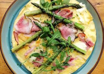How To Cooking Recipe Baked omelette with ham Langres cheese and grilled asparagus Delicious How To Cooking Recipe Baked omelette with ham Langres cheese and grilled asparagus Delicious