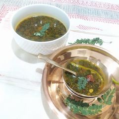 A picture of Drum stick leaves Rasam.