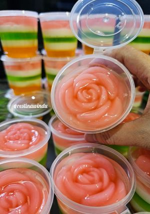 Foto resep Puding Cup Rainbow