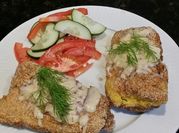 A picture of fried fish salad