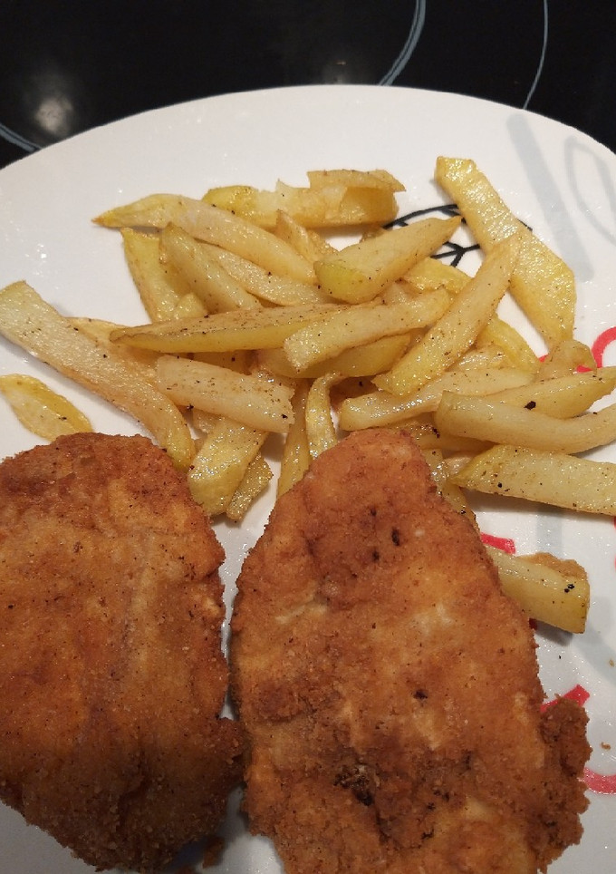 Una foto de Lomo rebozado con patatas
