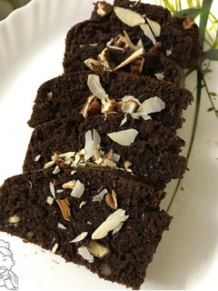A picture of Eggless Chocolate Walnut Banana Bread.