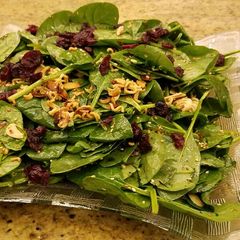 A picture of Ramen Noodle Spinach Salad.