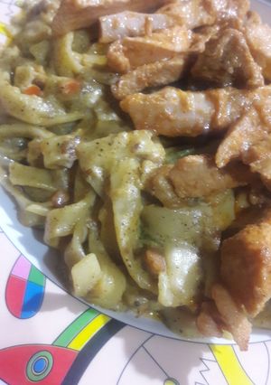 A picture of Alferado fettucine pasta recipie.