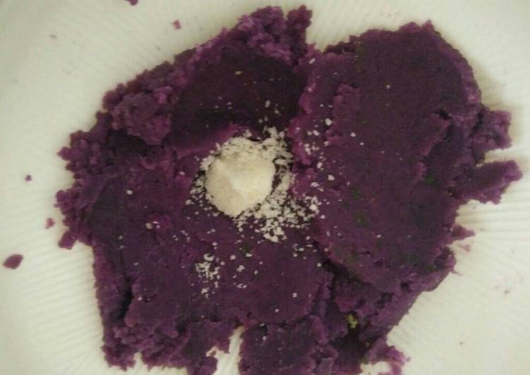 Cara Gampang Menyiapkan MPASI Ubi Ungu + Bayam + Bubuk Almond + evoo Anti Gagal