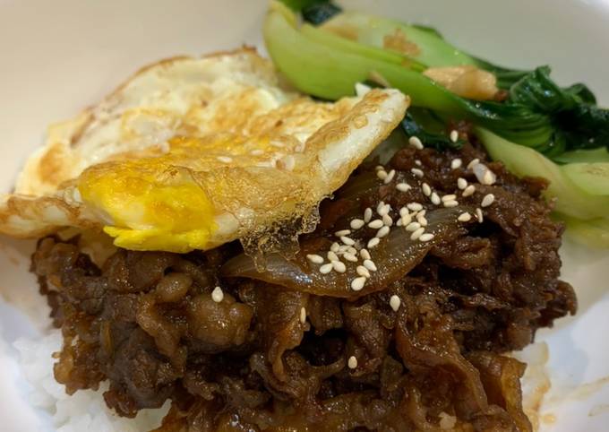 Completed Yakiniku Beef bowl