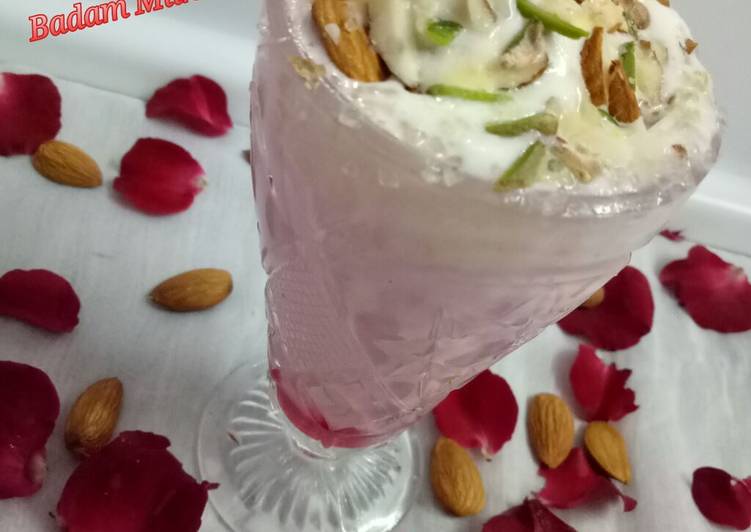 Guide to Make Rose Icecream Badam Milkshake