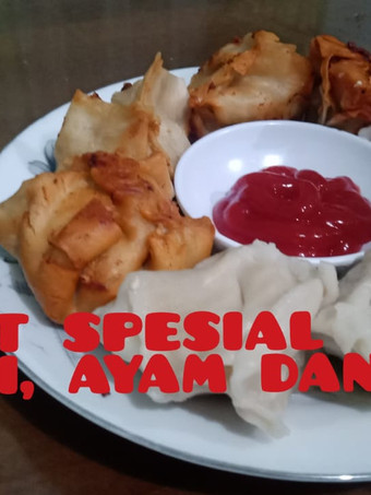 Cara Buat Resep pangsit goreng dan rebus, isi daging sapi, ayam dan udang Sederhana Dan Enak