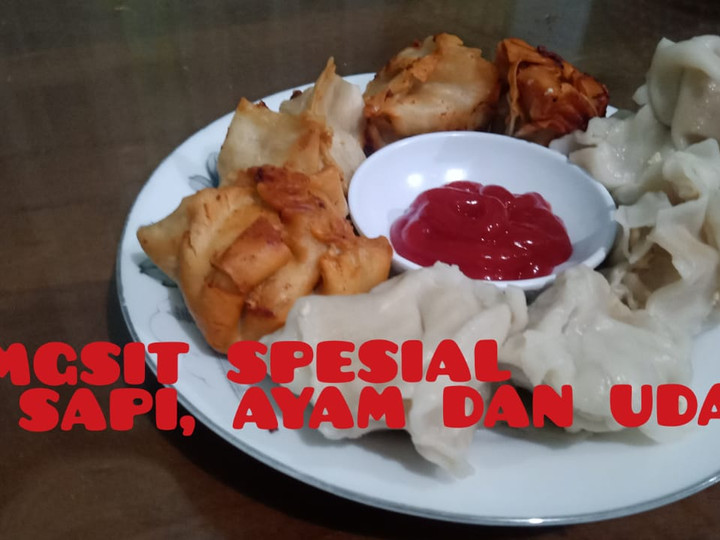 Cara Buat Resep pangsit goreng dan rebus, isi daging sapi, ayam dan udang Sederhana Dan Enak