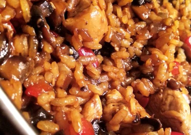 Arroz con pollo agridulce