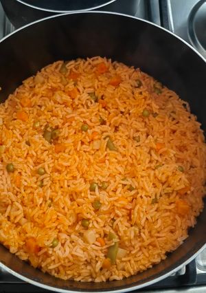 A picture of Mexican Red Rice (Arroz Rojo).