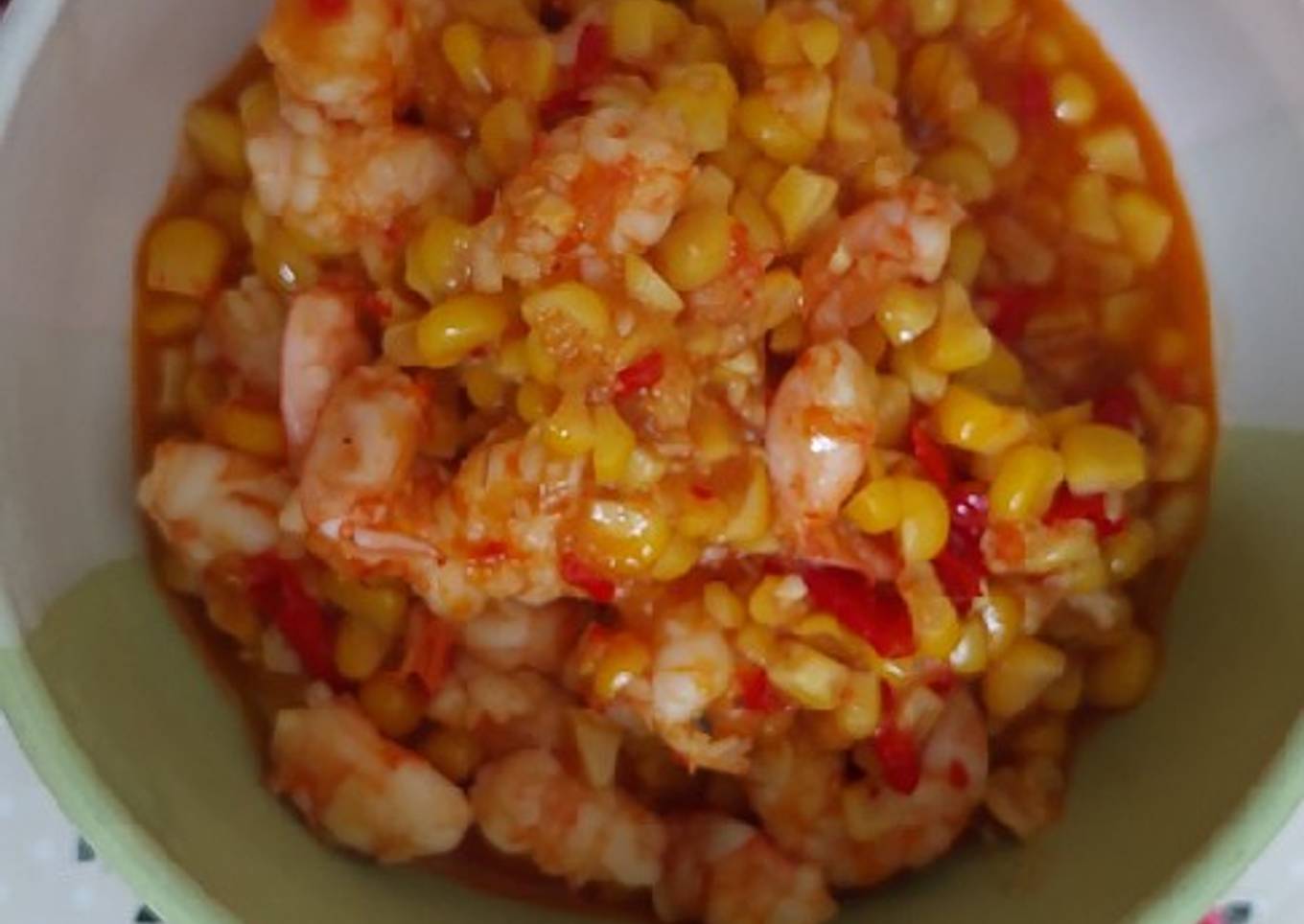Oseng udang jagung manis