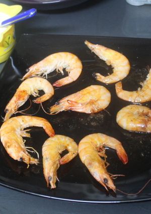 Una foto de Gambas flambeadas con all i oli