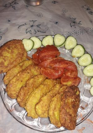 عکسی از دستور کوکوی نخود و سیب زمینی