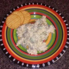 A picture of Chicken salad with grapes.