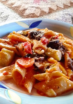 Una foto de Pasta one pot con vegetales