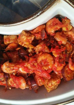 Foto resep Sambal udang tempe terong