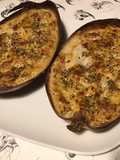 Courge spaghetti farcie aux deux fromages et origan